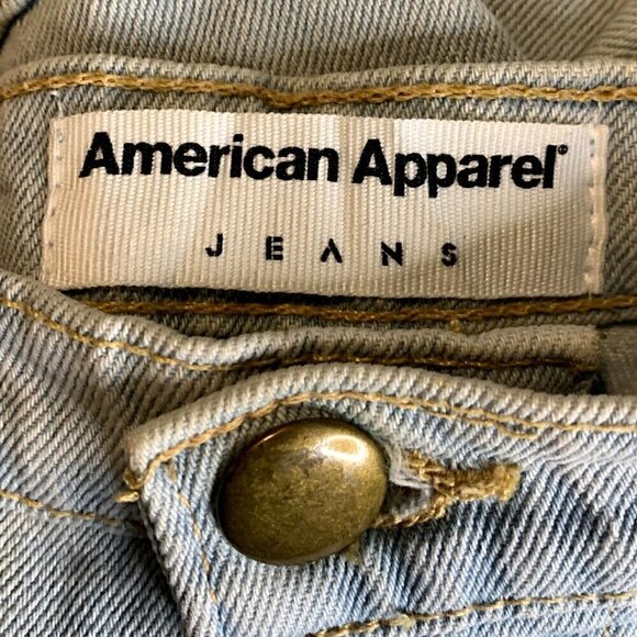 AMERICAN APPAREL | DENIM BUTTON FRONT A-LINE MINI #FML130014 - Picture 4 of 5